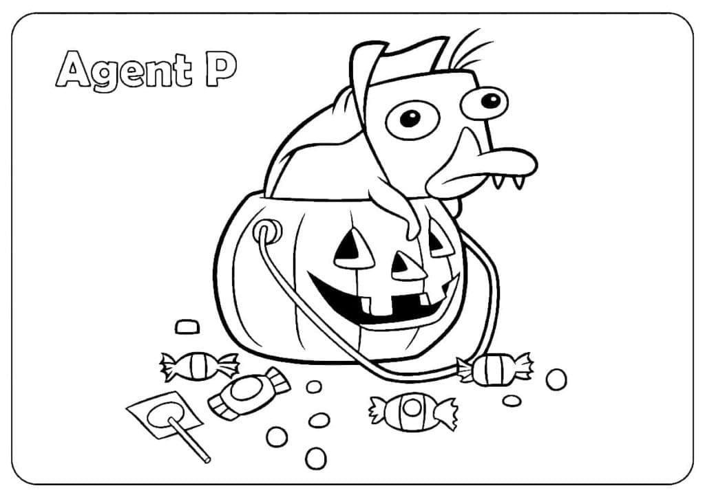 Desenho de Phineas e Ferb Agente P para Colorir