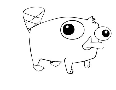 Desenho Gratuito de Perry Fofo em Pdf para Colorir