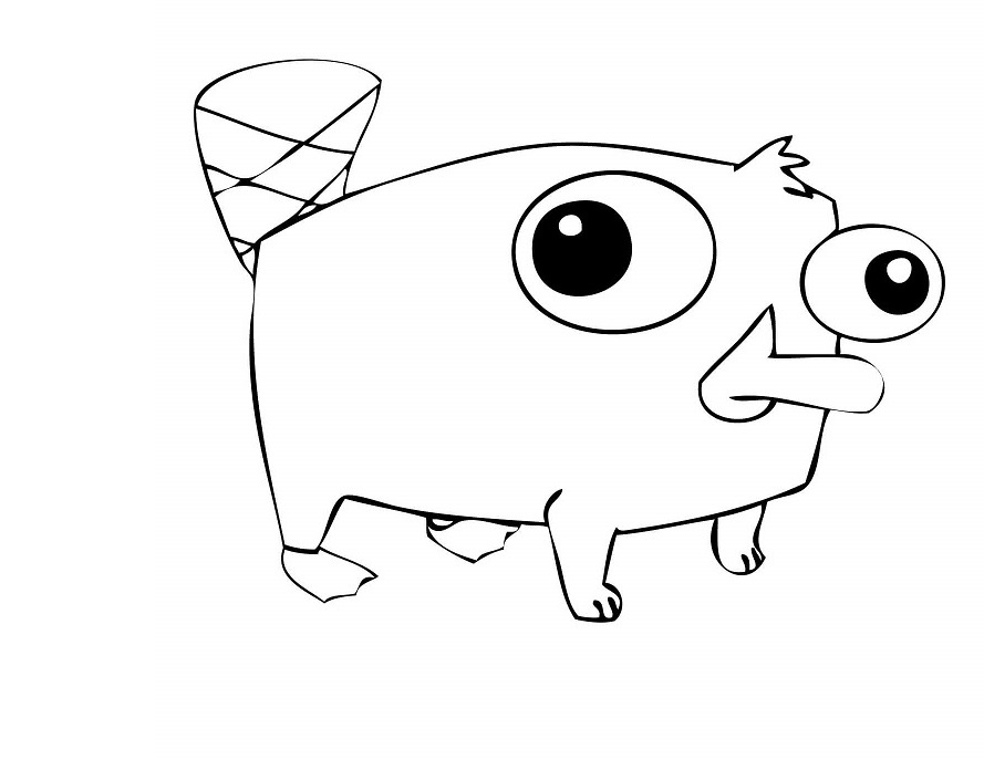 Desenho Gratuito de Perry Fofo em Pdf para Colorir