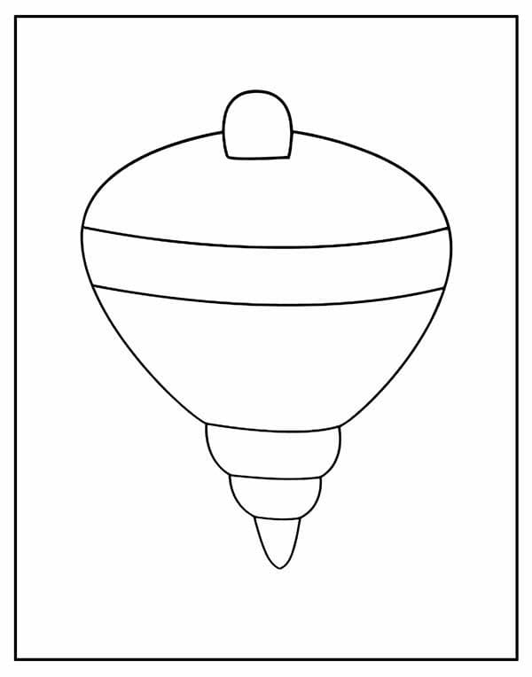 Desenho de Pião Imprimivel para Pintar