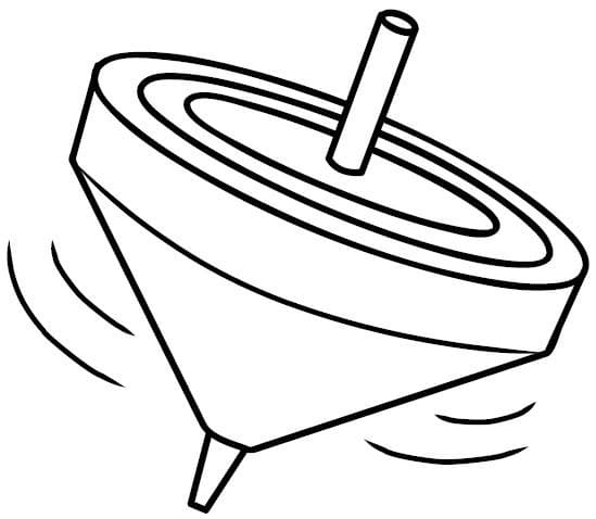 Desenho de Pião para Colorir com Lápis de Cor