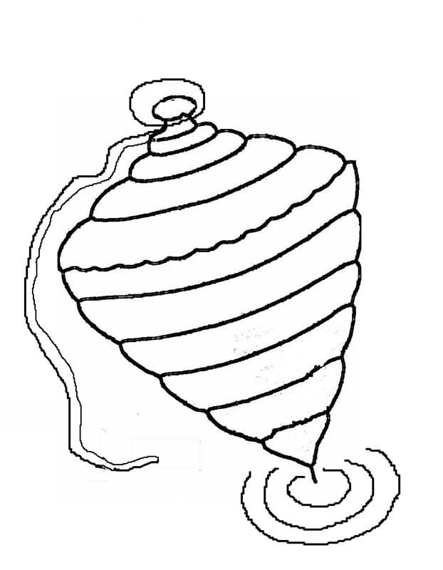 Desenho de Pião para Colorir Fácil Imprimivel