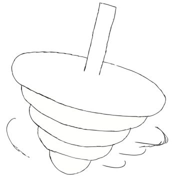 Desenho de pião para Colorir Giz de Cera