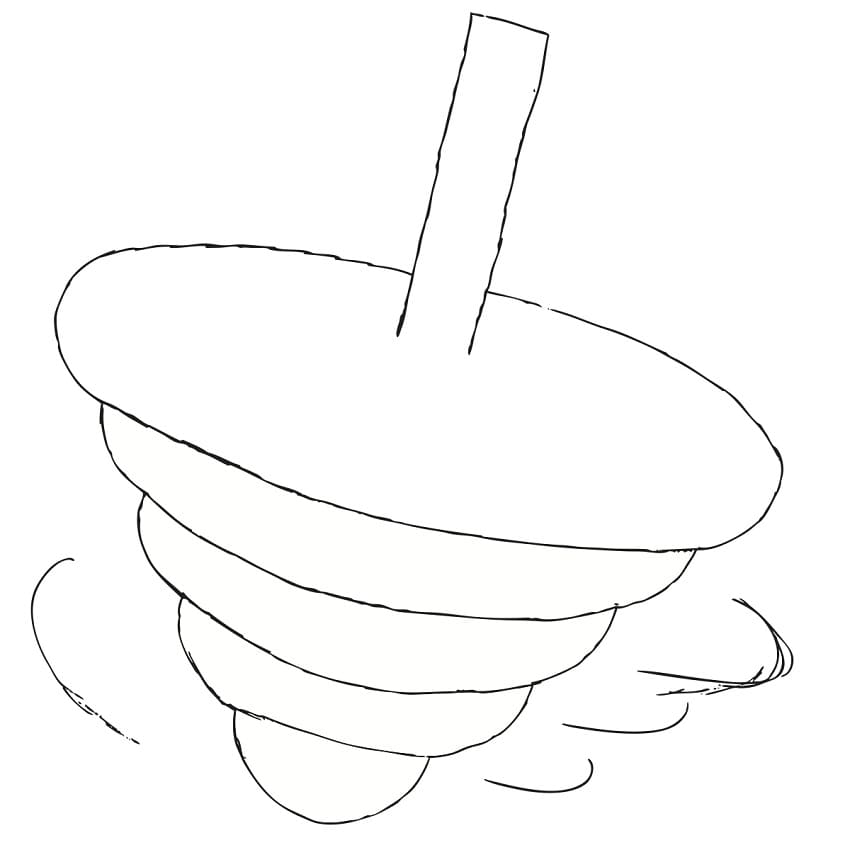 Desenho de Pião para Colorir Giz de Cera