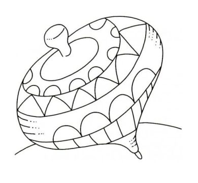 Desenho de pião para Imprimir e Colorir