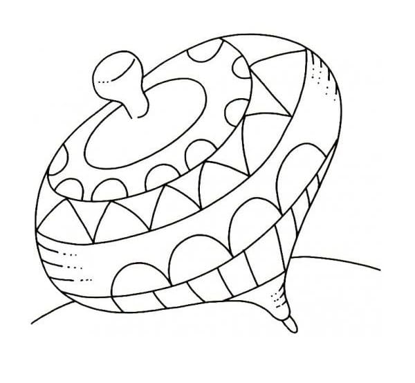 Desenho de Pião para Imprimir e Colorir