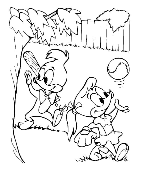 Desenho de Knothead e Splinter de Picá Pau para Colorir