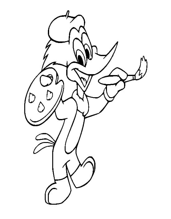 Desenho de Picá Pau Animado para Colorir