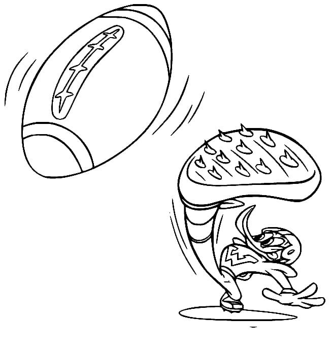 Desenho de Picá Pau Jogá Rugbi para Colorir