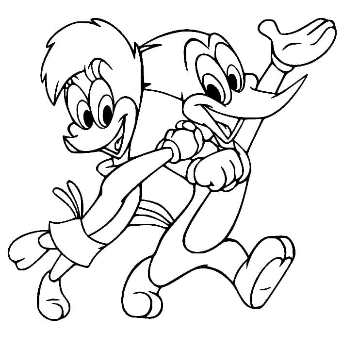 Desenho de Winnie e Picá Pau para Colorir