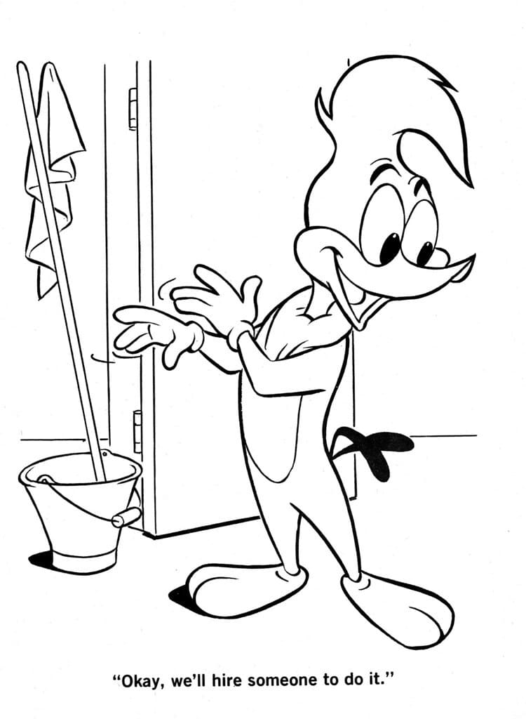 Desenho Picá Pau 4 para Colorir