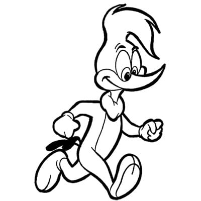 Desenho Picá Pau Andando para Colorir