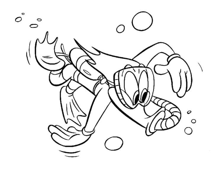 Desenho Picá Pau Mergulhando para Colorir