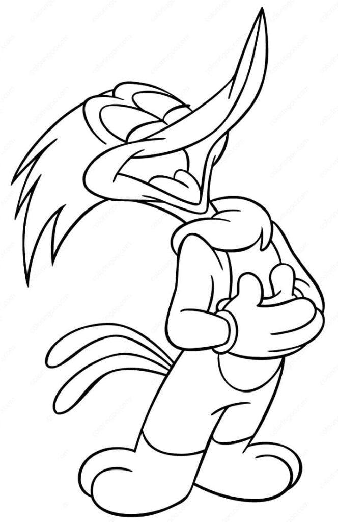 Desenho Picá Pau Rindo para Colorir