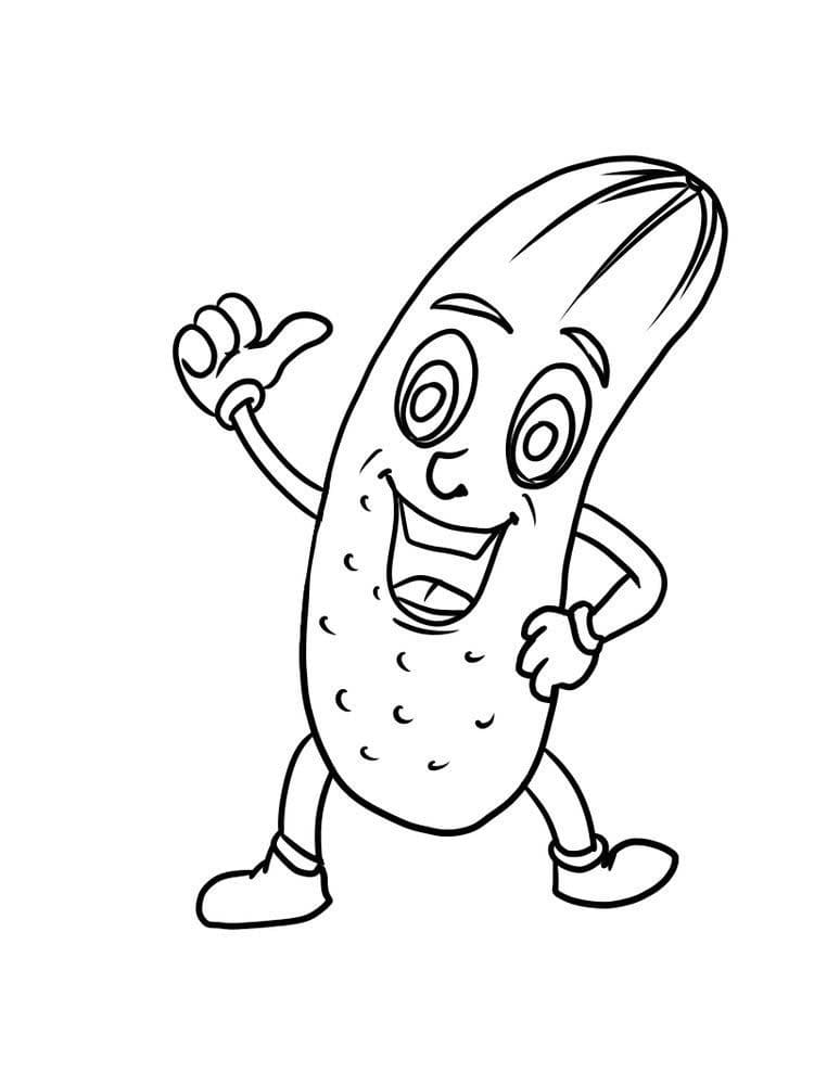 Desenho de Picles de Desenho Animado para Colorir