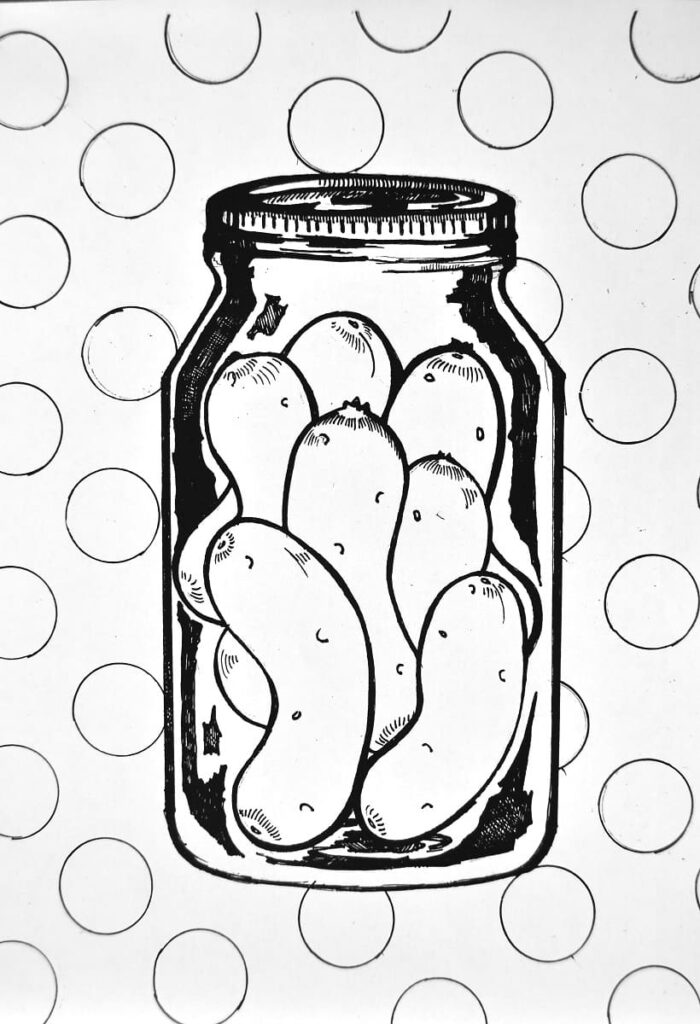 Desenho de Picles Grátis para Colorir