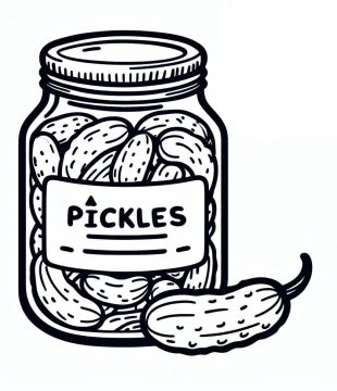 Desenho de Pote de Picles para Colorir