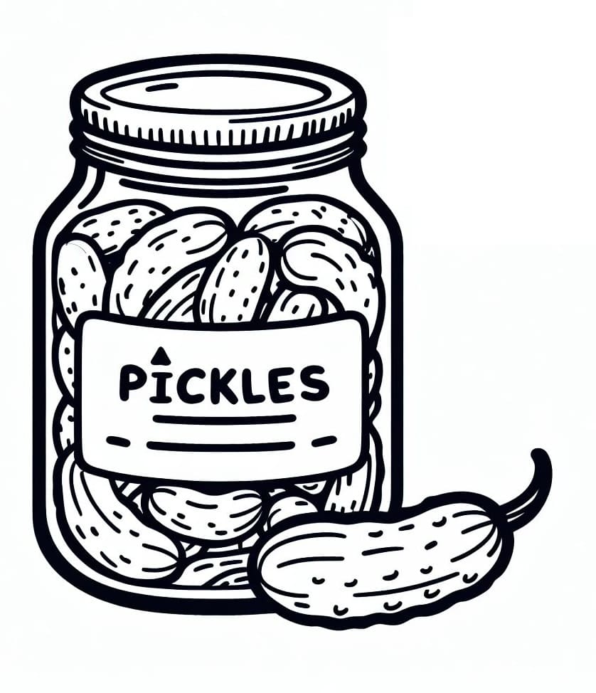 Desenho de Pote de Picles para Colorir
