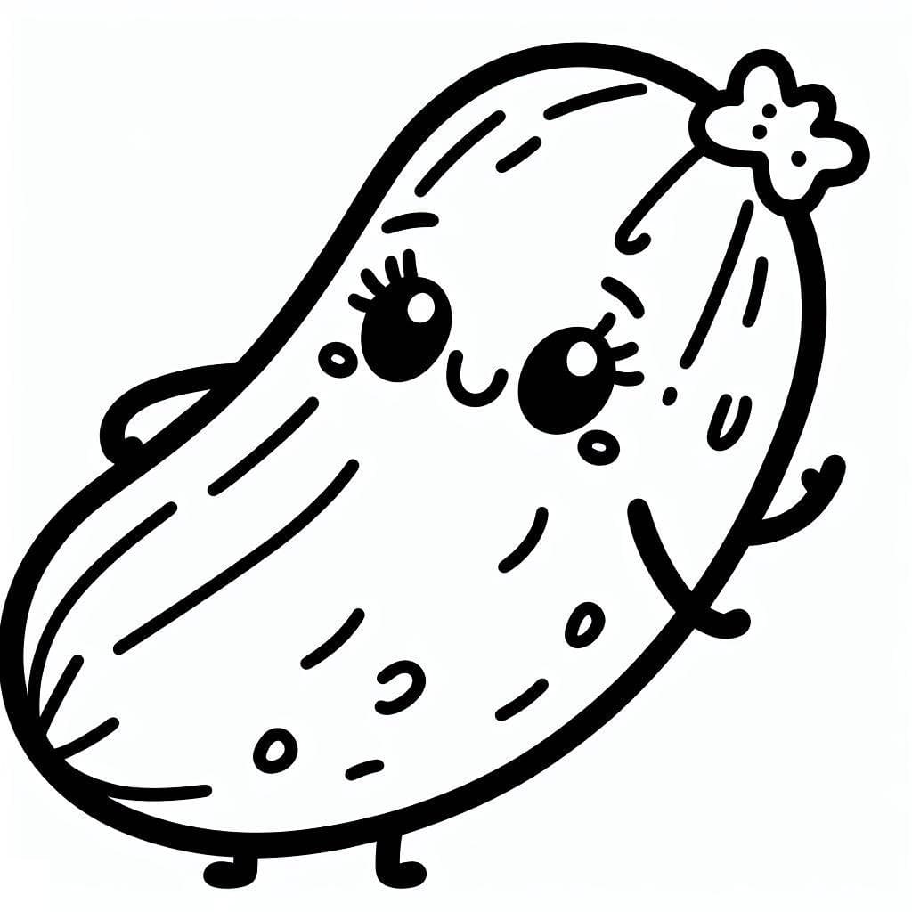 Desenho de um Picles Adorável para Colorir