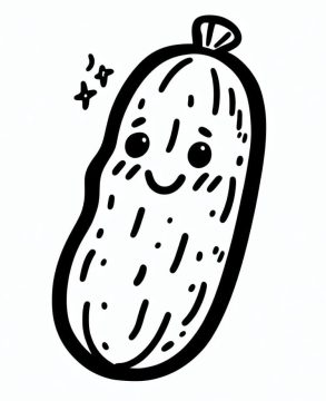 Desenho de Um Picles Fofo para Colorir