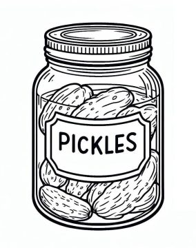 Desenho de Um Pote de Picles para Colorir