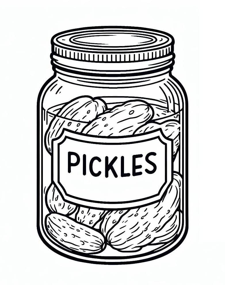 Desenho de um Pote de Picles para Colorir