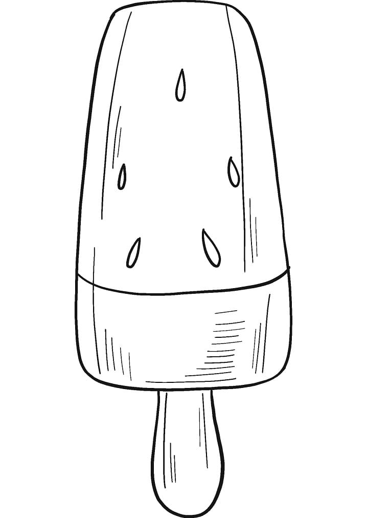Desenho de Picole para Colorir com Giz de Cera