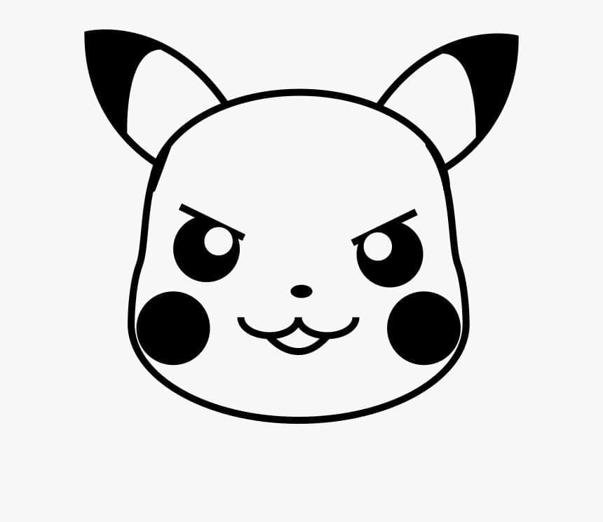 Desenho de Cara de Pikachu para Colorir