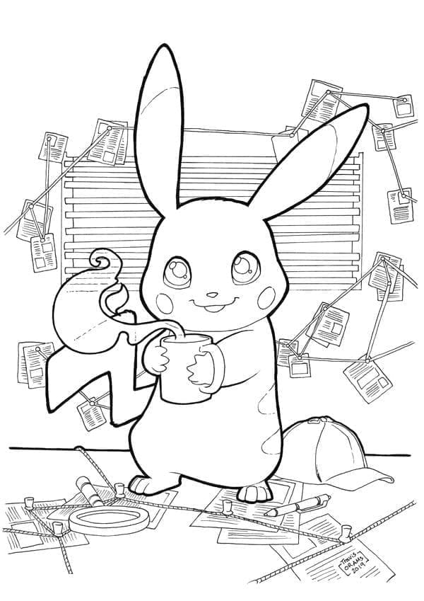 Desenho de Imprimivel Pikachu para Colorir