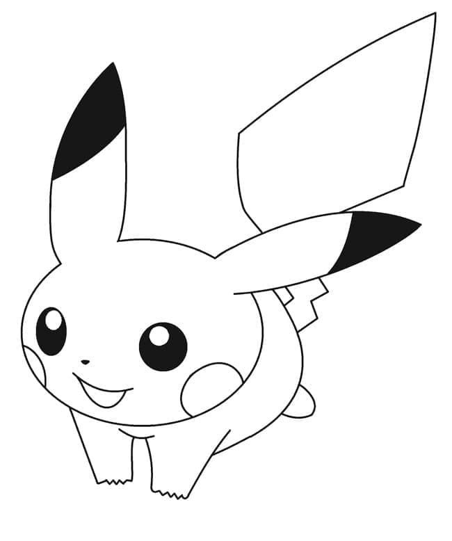 Desenho de Kawaii Pikachu para Colorir