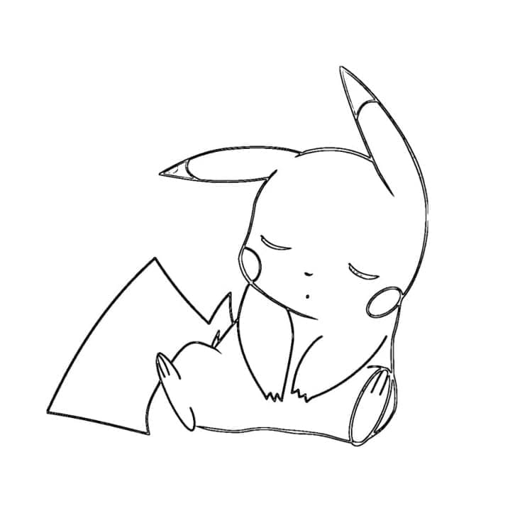 Desenho de Pikachu Fácil para Colorir
