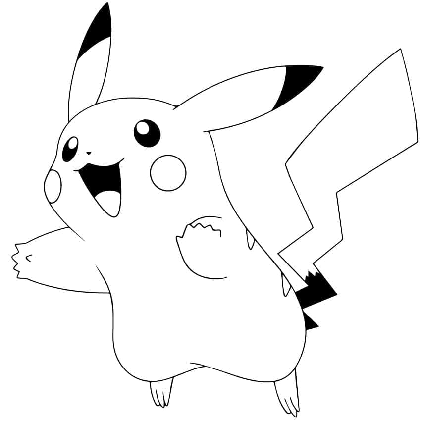 Desenho de Pikachu Grátis para Crianças para Colorir