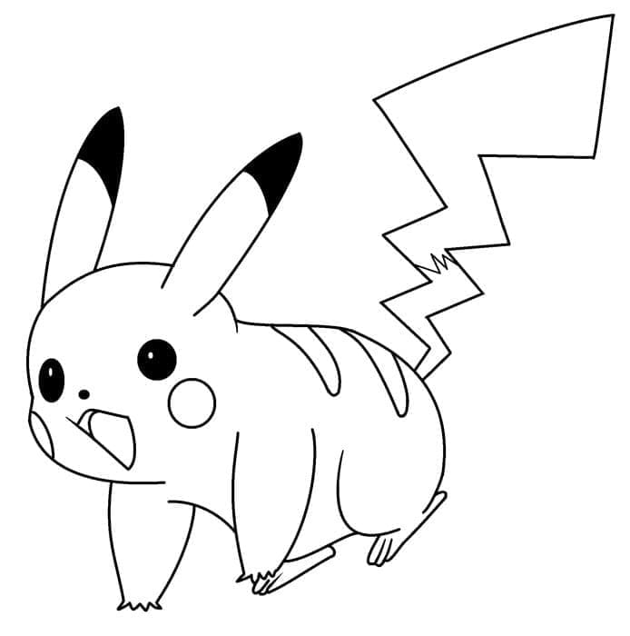 Desenho de Pikachu Imprimivel para Crianças para Colorir