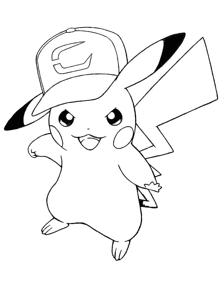 Desenho de Pikachu Incrível para Colorir