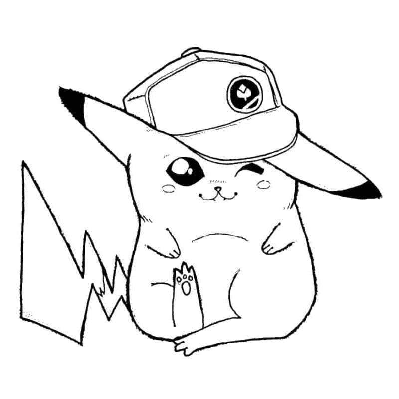 Desenho de Pikachu Muito Fofo para Colorir