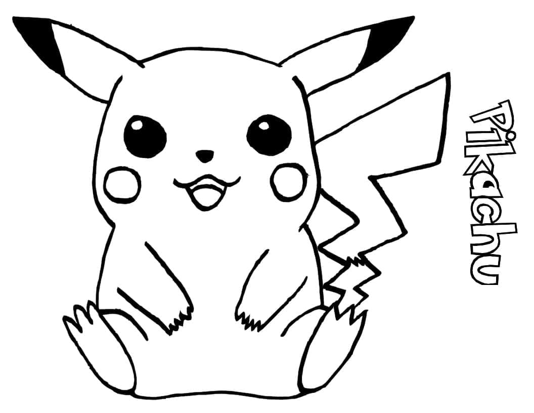 Desenho de Pikachu Muito Lindo para Colorir