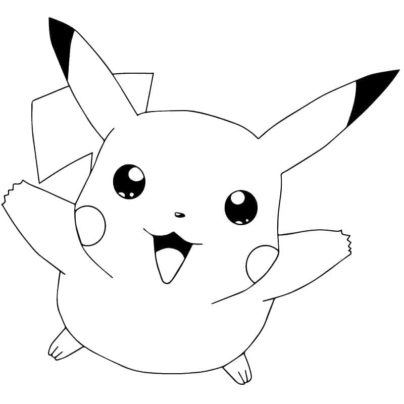 Desenho de Pikachu Simples para Colorir
