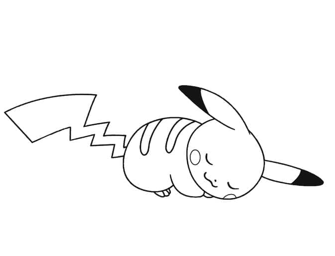 Desenho de Pikachu Está Dormindo para Colorir