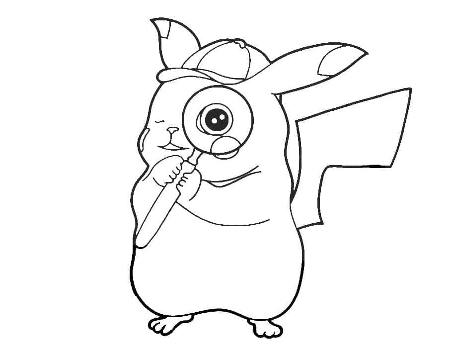 Desenho de Pokemon Pikachu Engraçado para Colorir