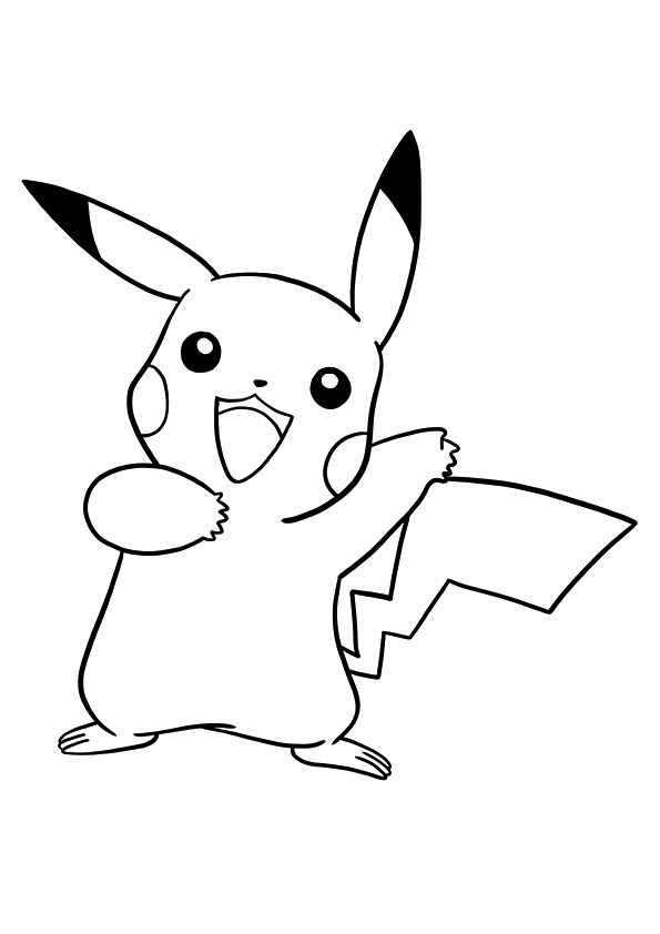 Desenho de Pikachu em Pdf para Imprimir e Colorir
