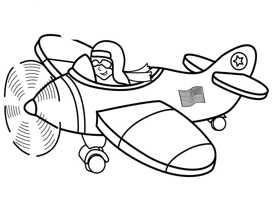 Desenho de Piloto Imprimivel para Pintar