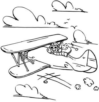 Desenho de Piloto para Imprimir e Colorir