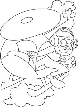 Desenho Piloto de helicóptero para Colorir