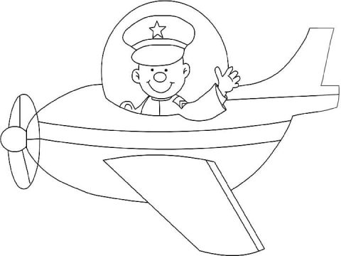 Desenho Piloto Fofo para Colorir
