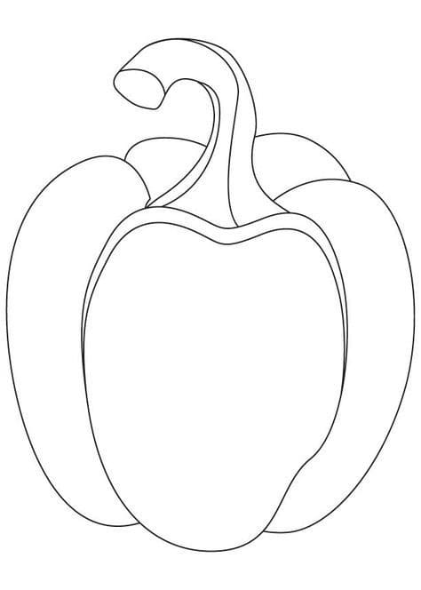 Desenho de Pimentão Download Grátis para Colorir