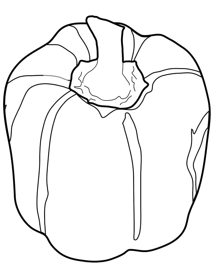 Desenho de Pimentão Fruta para Colorir e Imprimir