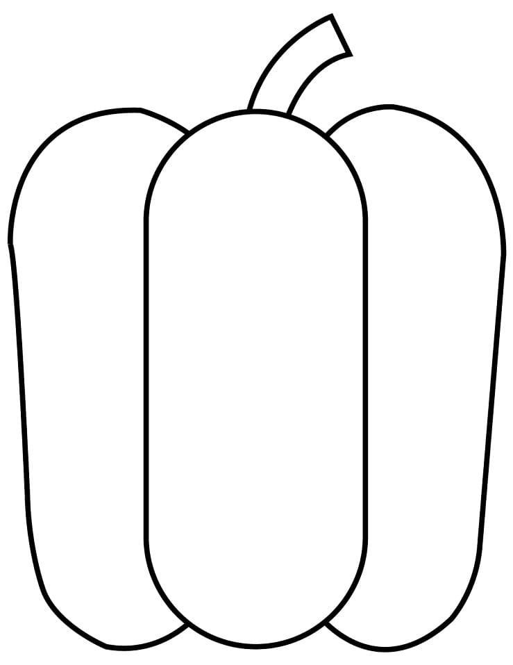 Desenho de Pimentão Grátis para Colorir e Pintar