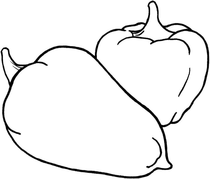 Desenho de Pimentão para Colorir e Imprimir Pdf