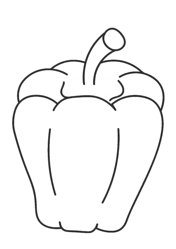 Desenho de Pimentão para Colorir Fácil Pdf
