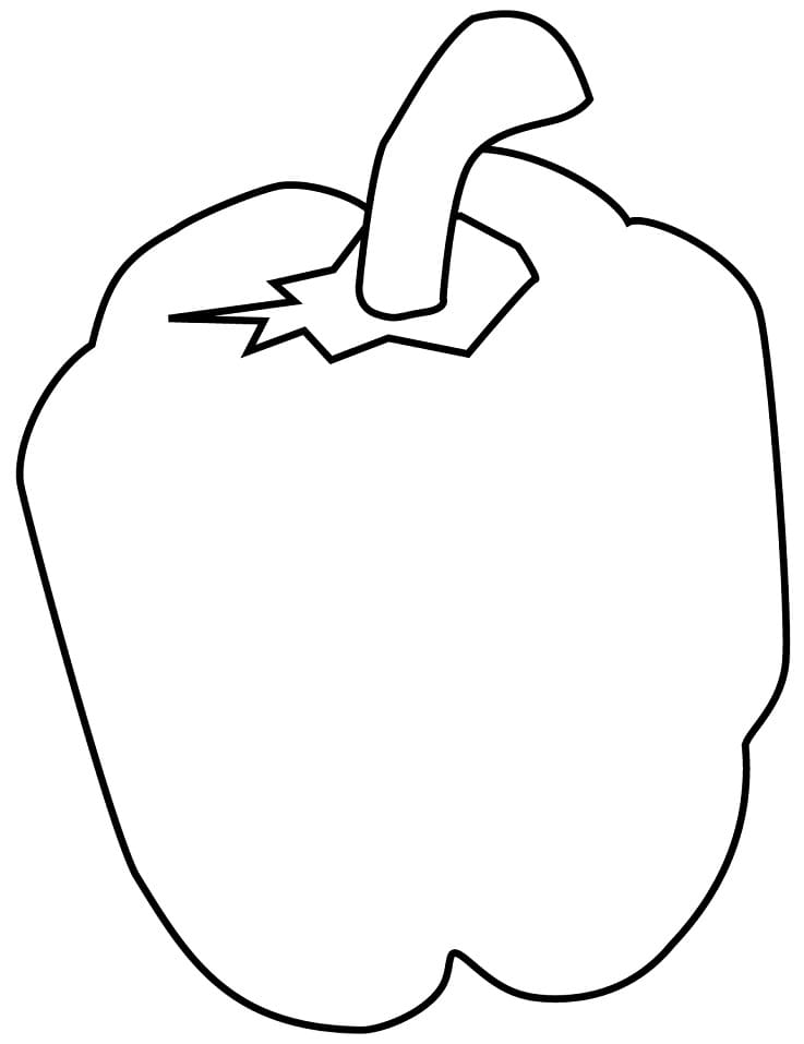 Desenho de Pimentão para Colorir Figurá Imprimivel